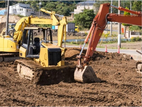 地盤を整える(土木：路床整正転圧)